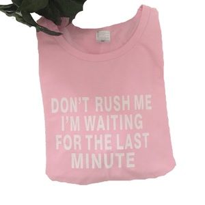 Pink and White T-shirt Sleep Shirt NWOT